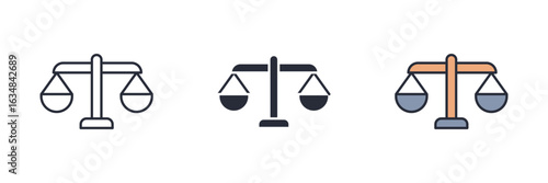 legal service icon. Line, solid and filled outline colorful version, outline and filled vector sign. Idea Symbol, logo illustration. Vector graphics