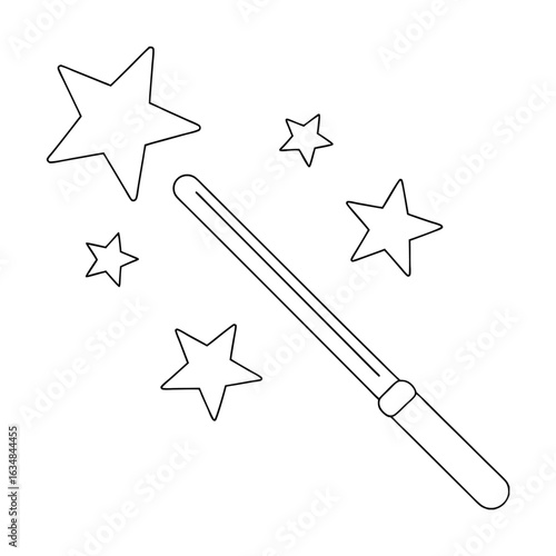Magic wand with sparkling stars fantasy enchantment