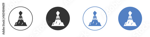 Volcano eruption icon for web design. pixel perfect flat icons
