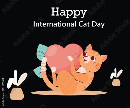 Happy International Cat Day August 8 Background Art