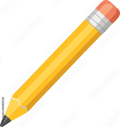 Vector illustration of a classic yellow pencil with eraser