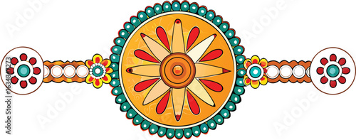 Vibrant Ethnic Inspired Brooch with Ornate Floral Design