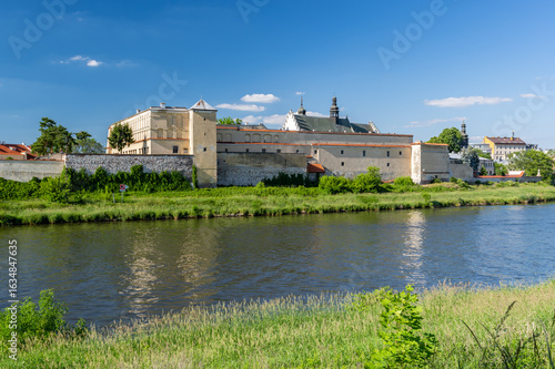 Krakow, Poland, summer landscape of Vistula river and Norbertine sisters monastery