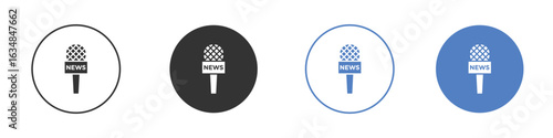News microphone icon for web design. pixel perfect flat icons