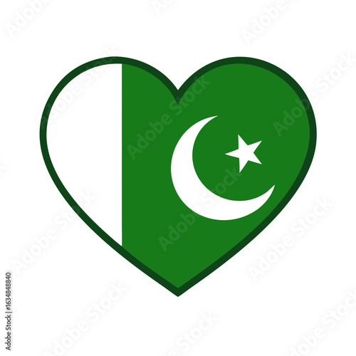 Free Download pakistan flag in heart shape icon - GFXLoad