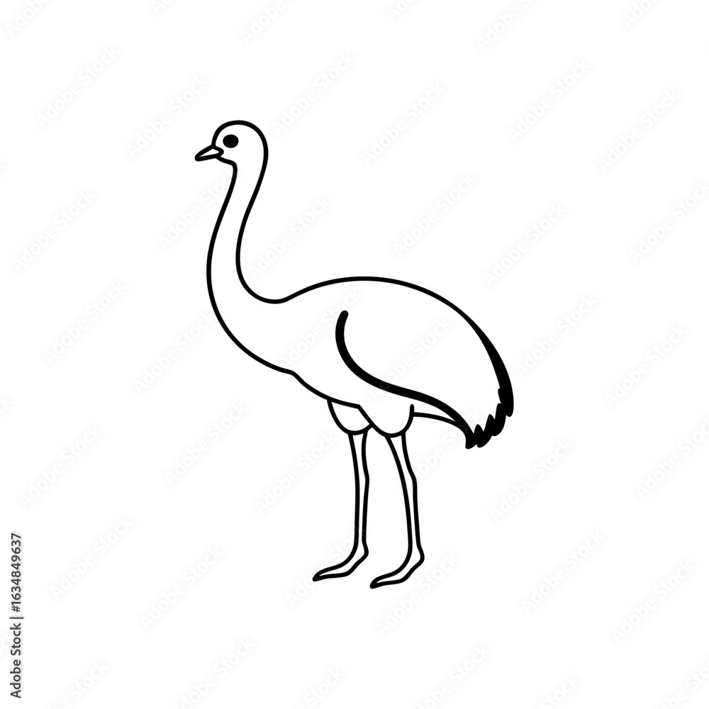 Naklejka premium ostrich bird icon vector
