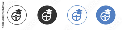 Driving school icon for web design. pixel perfect flat icons