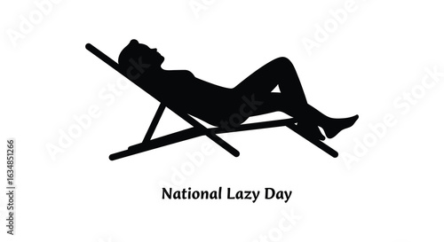 Celebrating National Lazy Day with a Silhouette of a Person Relaxing on a Deckchair