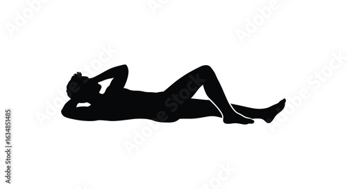professional high quality Silhouette of a Man Lying on His Back