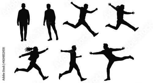 elegant modern detailed professional high quality Silhouette People in Various Poses