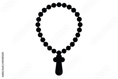 rosary vector icon silhouette illustrations