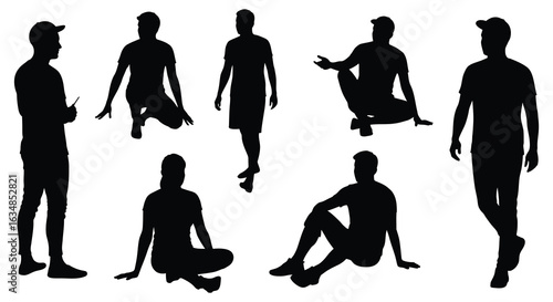elegant modern detailed professional high quality Silhouette People in Various Positions