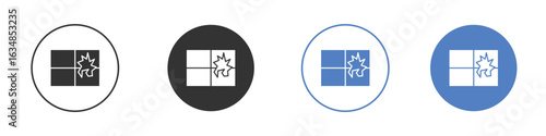Broken window icon for web design. pixel perfect flat icons