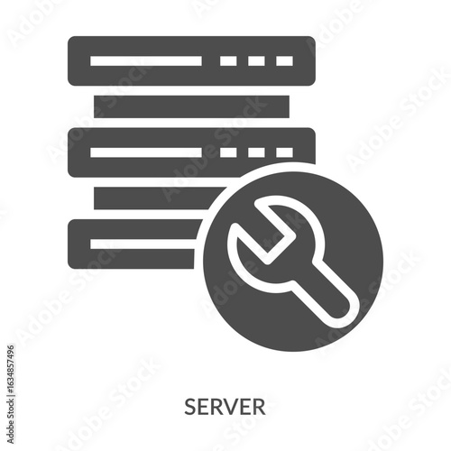 Server Icon Line Style. Design Vector Illustration