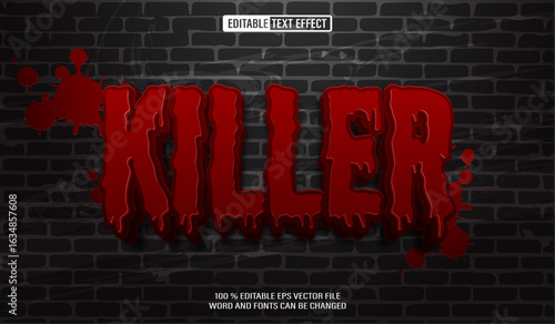 Editable 3d text style effect - Creepy Horror Movie text effect Template