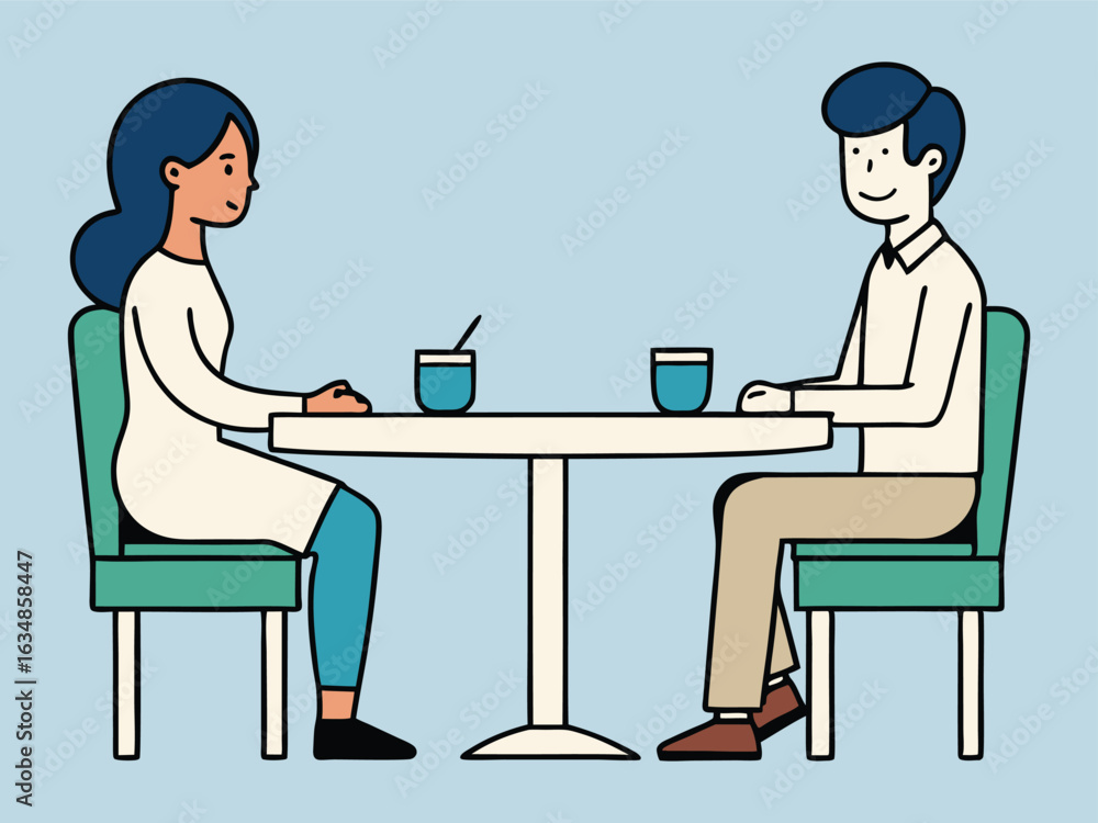 Couple Enjoying Coffee Date Couple Enjoying Coffee Date