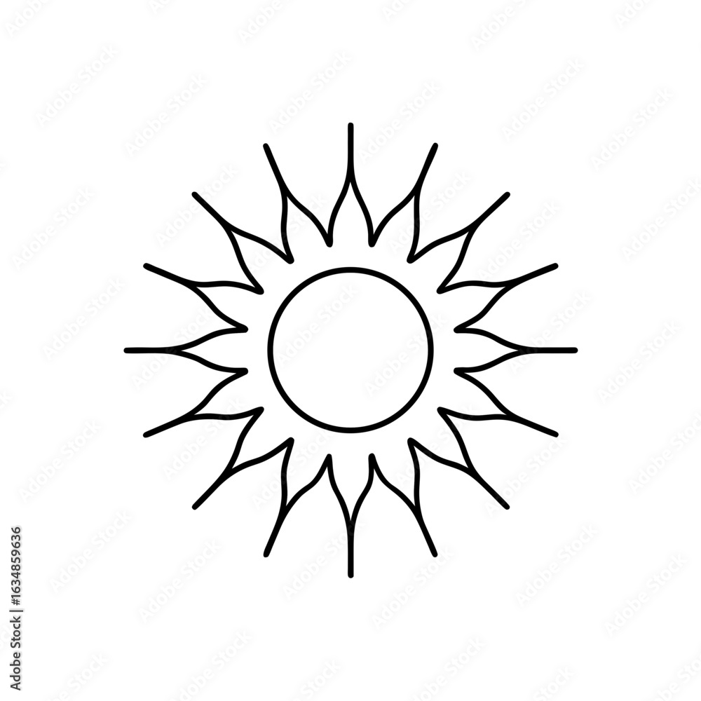 Naklejka premium sun with rays icon vector