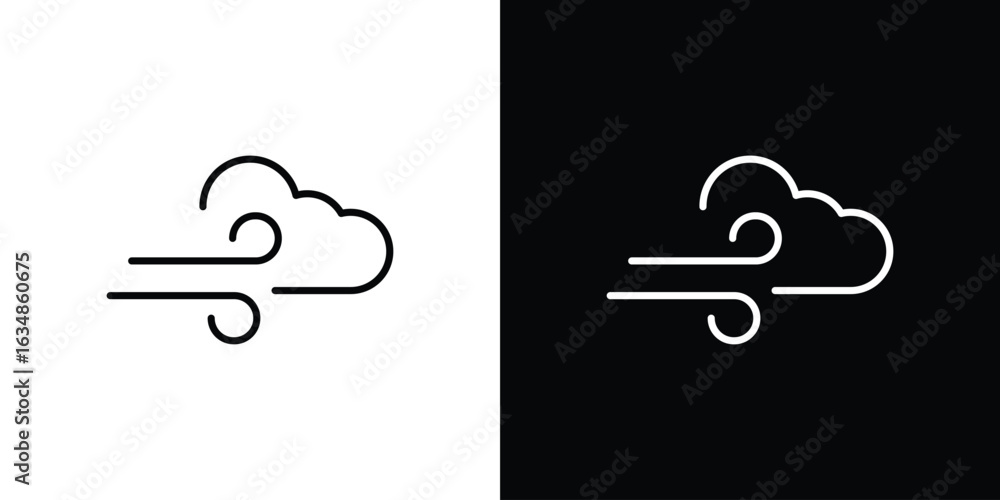 Obraz premium Wind clouds icon. Editable strokes icons for your design