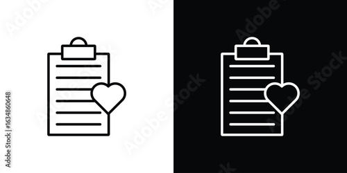 Wish list icon. Editable strokes icons for your design