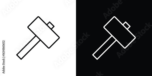Wooden mallet icon. Editable strokes icons for your design