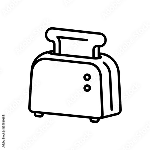 toaster with toast icon vector