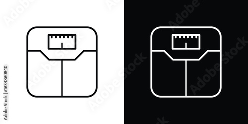 Weight scale icon. Editable strokes icons for your design