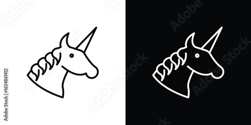 Unicorn icon. Editable strokes icons for your design