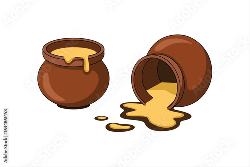 brown clay pot