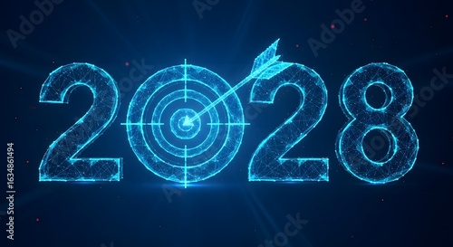 2028 goals target vector illustration