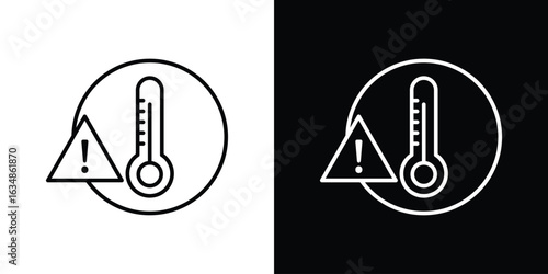 Temperature warning sign icon. Editable strokes icons for your design