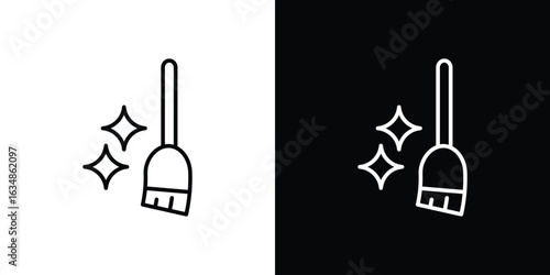 Sweeping icon. Editable strokes icons for your design