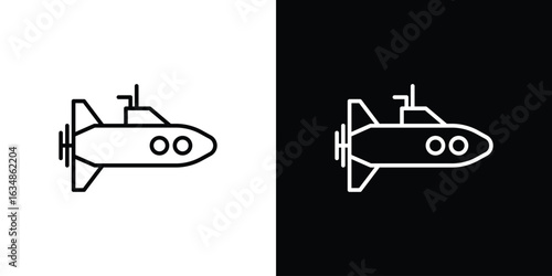 Submarine icon. Editable strokes icons for your design