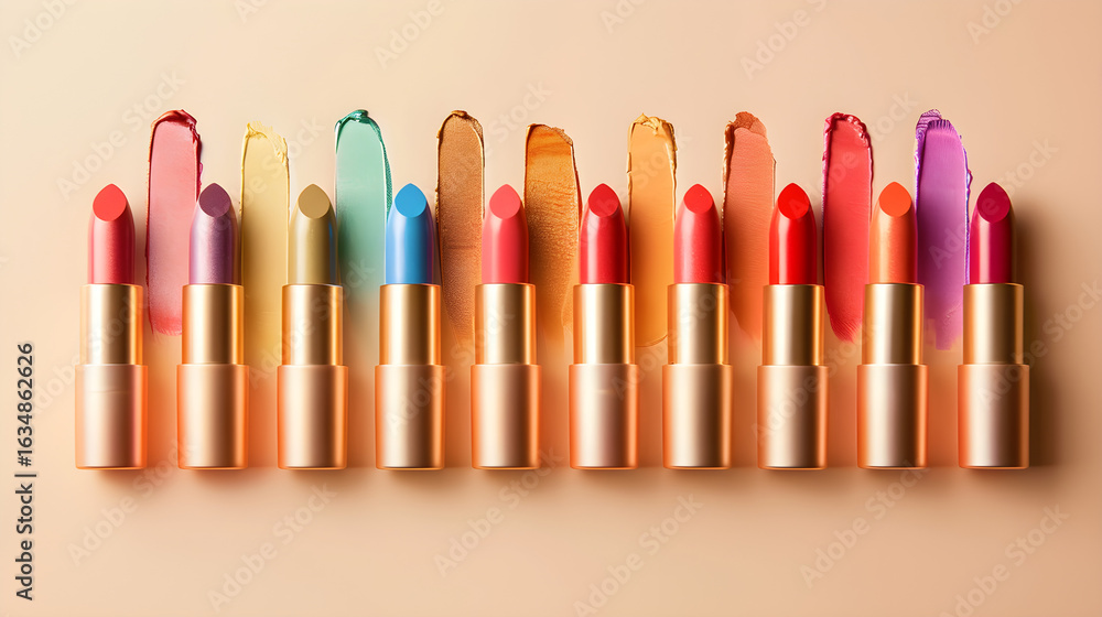 Obraz premium Colorful Lipstick Swatches