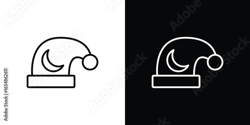 Sleeping Hat icon. Editable strokes icons for your design