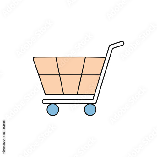 Shopping cart icon representing online purchasing and retail activity