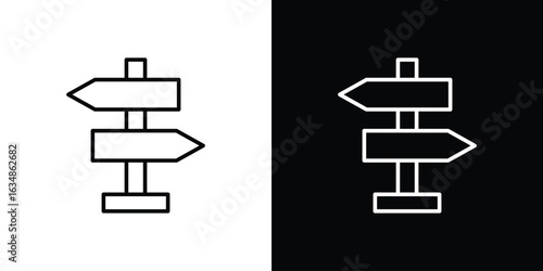 Signpost icon. Editable strokes icons for your design