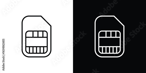 Sim card icon. Editable strokes icons for your design