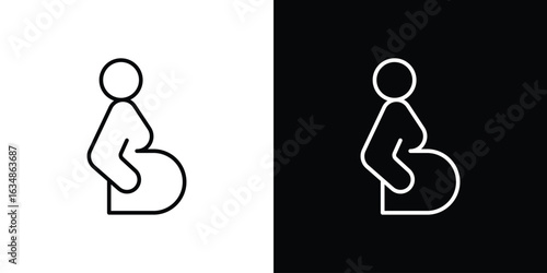 Pregnant woman icon. Editable strokes icons for your design