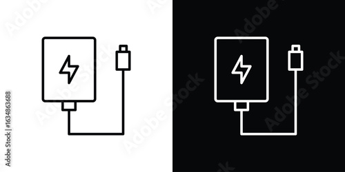 Power bank icon. Editable strokes icons for your design