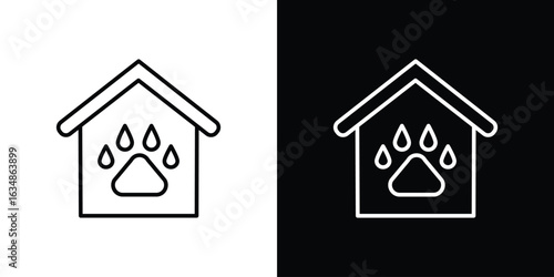 Pet shelter icon. Editable strokes icons for your design