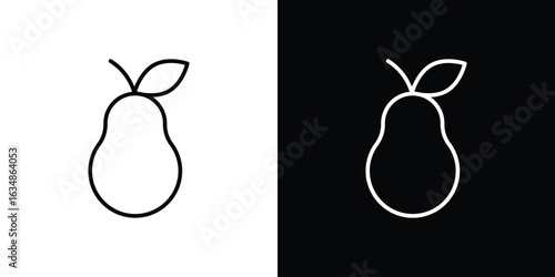 Pear icon. Editable strokes icons for your design