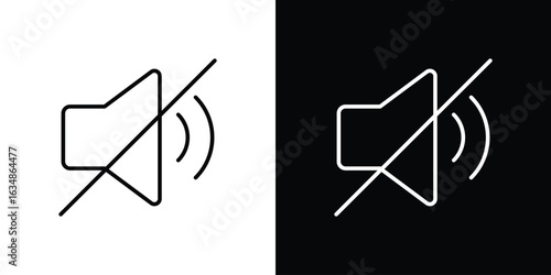 Mute sound icon. Editable strokes icons for your design