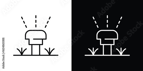 Lawn sprinkler icon. Editable strokes icons for your design