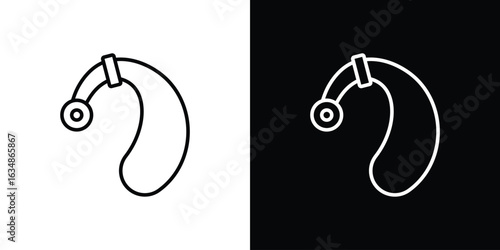 Hearing aid icon. Editable strokes icons for your design