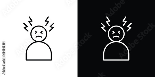 Headache icon icon. Editable strokes icons for your design