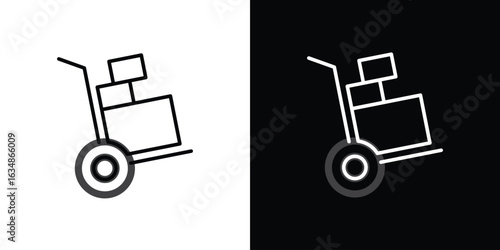 Hand truck icon. Editable strokes icons for your design