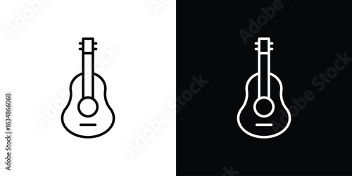 Guitar icon. Editable strokes icons for your design