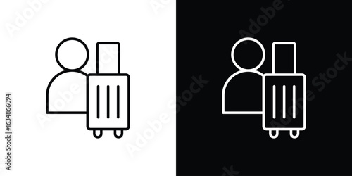 Guest icon. Editable strokes icons for your design