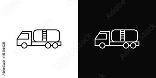 Fuel truck icon. Editable strokes icons for your design