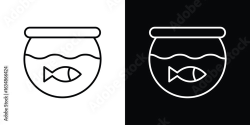 Fish bowl icon. Editable strokes icons for your design